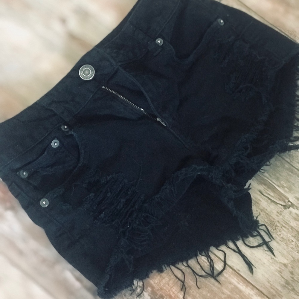 American Eagle Black High Rise Shorts